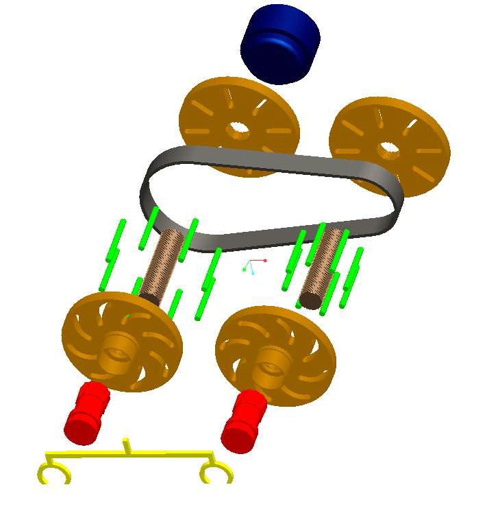 Disassembly diagram of CVT using variable radius pulley equipped basic disk and rotary disk