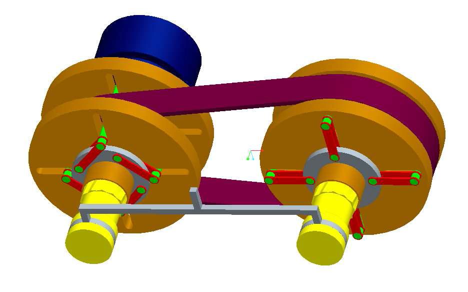 Assembly diagram of CVT using variable radius pulley equipped assistant disk and link