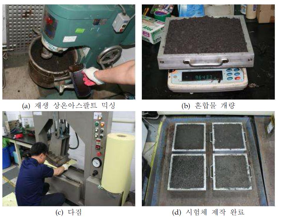 기층용 상온 재생아스팔트의 휠트래킹 시험체 제작