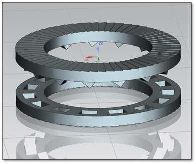 걸림턱 구조의 이중와셔 3차원 모델(M14)