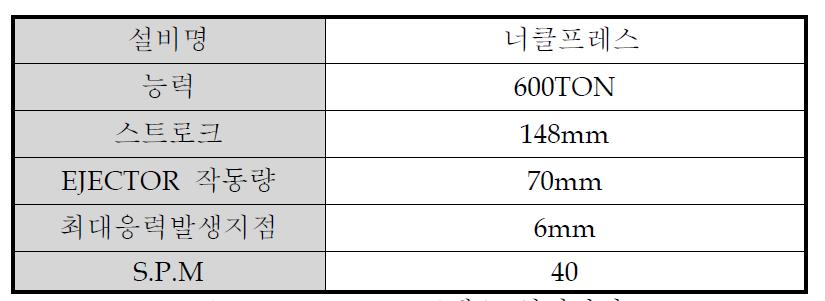 600TON 프레스 설비사양