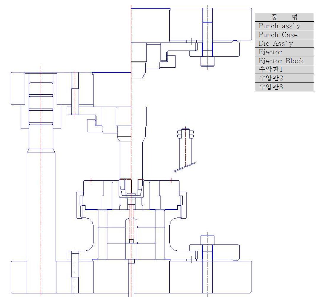 400TON 프레스 하판 3차 금형 설계