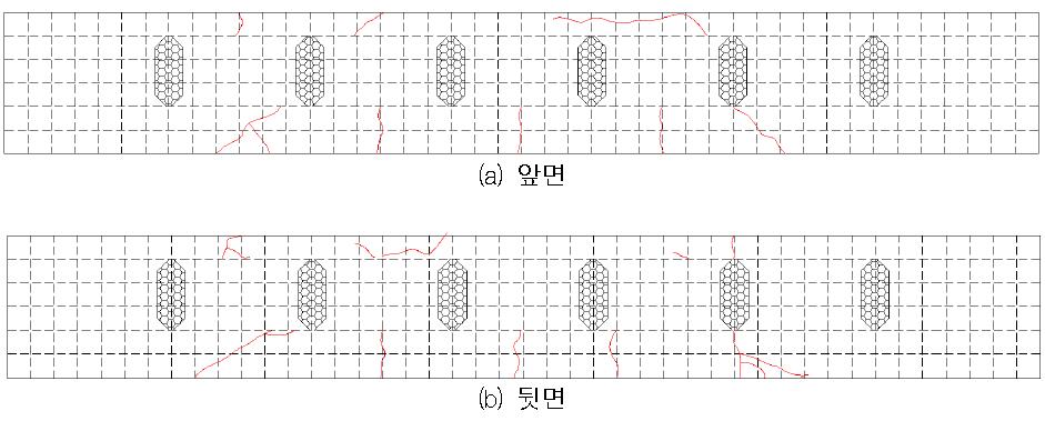 NSR-R120-a 실험체의 실험 종료 후 균열상황