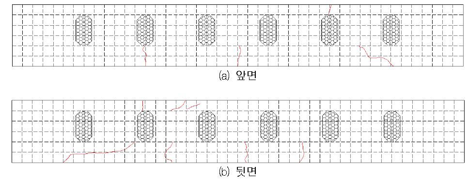 NSR-R110-a 실험체의 실험 종료 후 균열상황