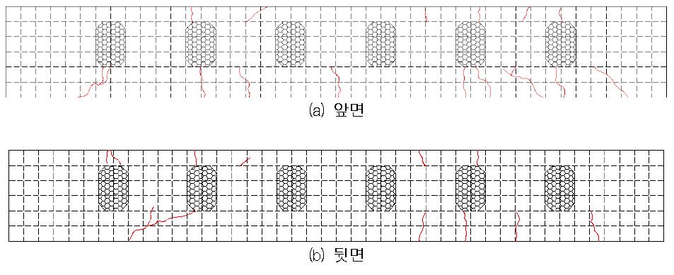 NSR-R100-a 실험체의 실험 종료 후 균열상황