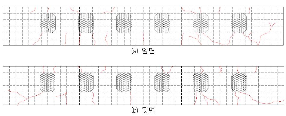 NSR-R90-a 실험체의 실험 종료 후 균열상황