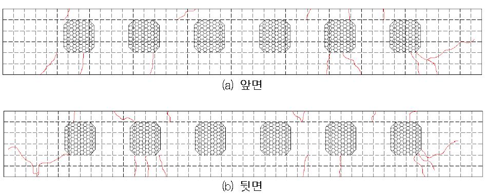 NSR-R80-a 실험체의 실험 종료 후 균열상황