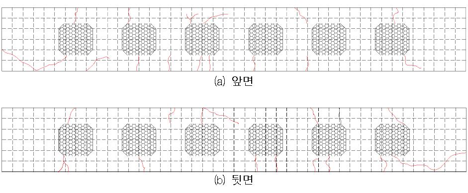 NSR-R70-b 실험체의 실험 종료 후 균열상황