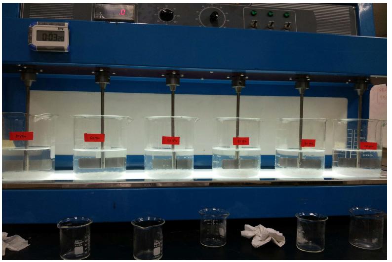 화학적 응집실험에 사용한 Jar-tester