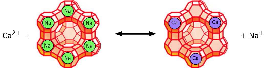 제올라이트 세공 내의 이온교환 모식도