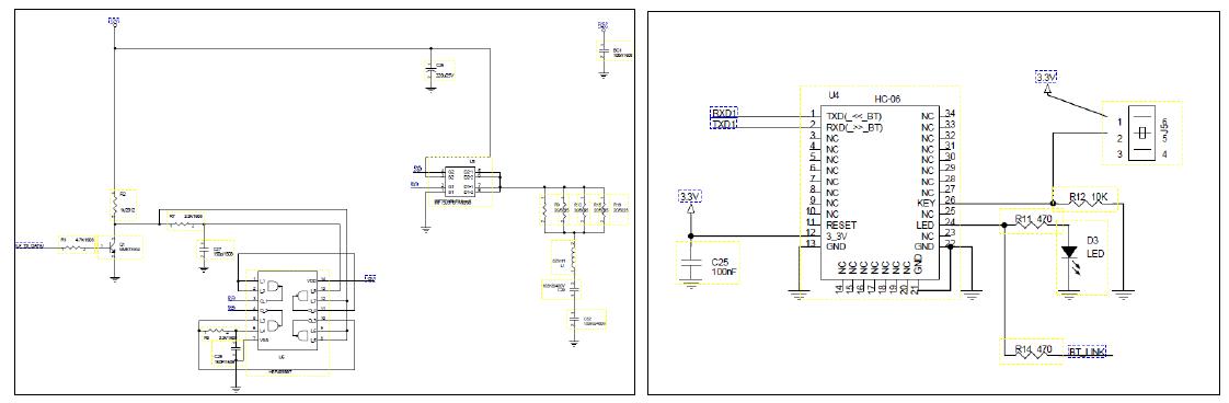 LF 해제신호 발생부 회로도 및 블루투스 모듈 회로도
