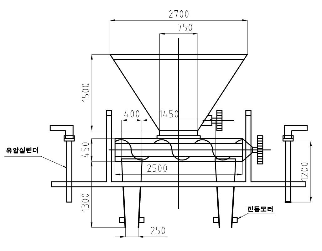 개량화된 투입기 설계도-정면도