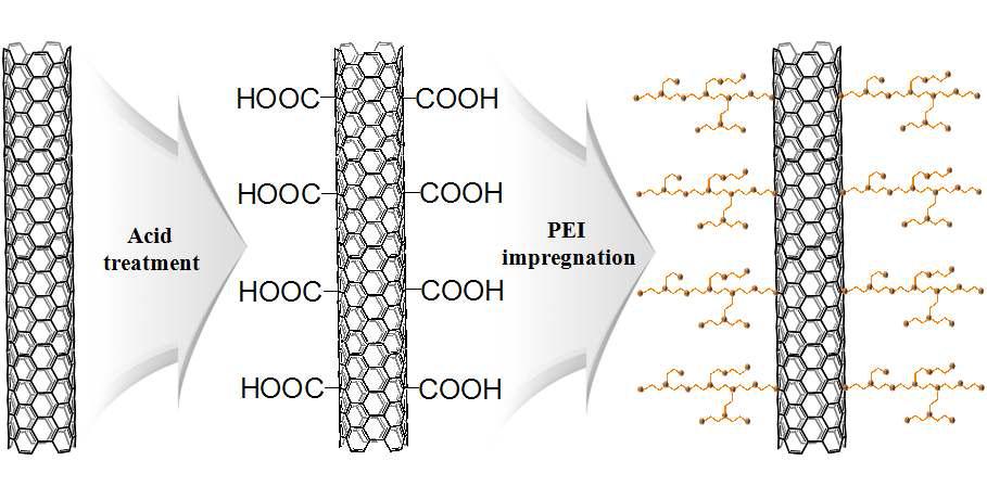 Schematic representation of mechanism for the MWCNT/PEI