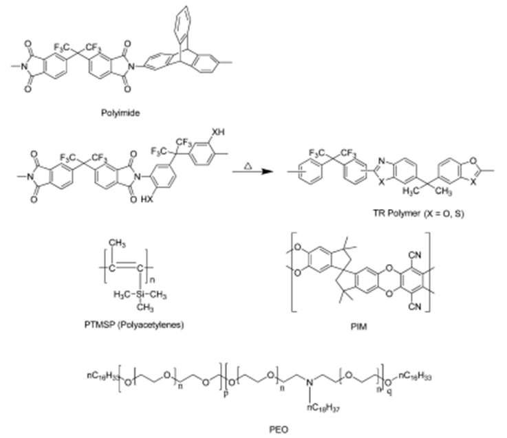 Polymeric membranes with high CO2 permeability