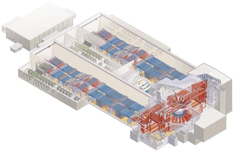 세계 최고의 펄스 당 에너지를 자랑하는 Lawrence Livermore National Laboratory (LLNL)의 NIF 레이저 시설.