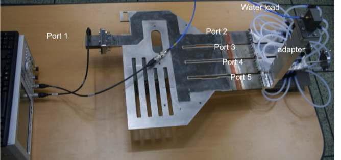 4-way splitter 시작품의 RF 파워 분할 비율 측정시험