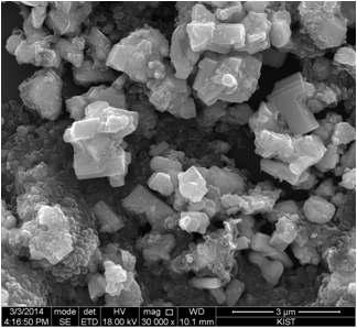 SEM Image of ZrB2-SiC dispersed with 3 wt% oleic acid in NMP.