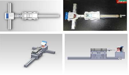 타이포돈트 시스템에서 로드셀을 이용한 교정력 측정기의 설계도와 실제 제작한 프로토타입