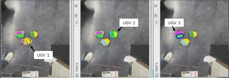 색상으로 UGV를 구분하는 영상인식 화면