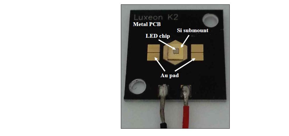 대용량 Cu thermal via가 내장된 LED 패키지의 열저항 측정용 샘플