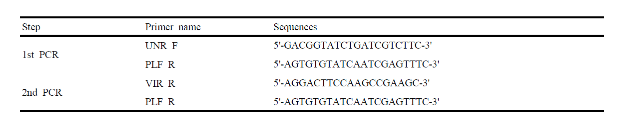 Oligonucleotide primers for semi-nested PCR