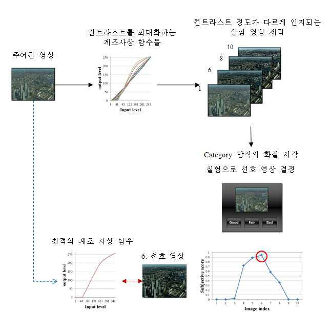 최적의 계조 사상 함수 결정 방법.