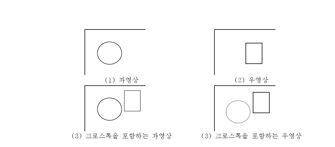 크로스톡을 포함하는 좌, 우 영상