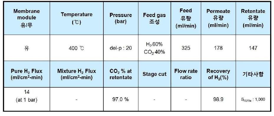 혼합가스에 대한 유닛분리막 모듈 성능