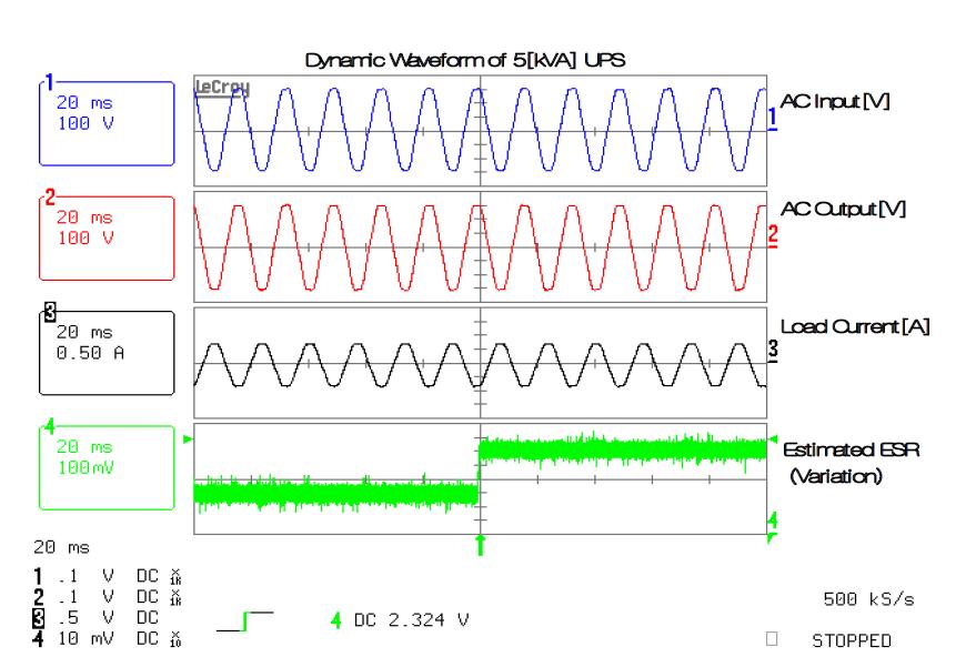5[kVA] UPS의 정상 동작과 ESR 가변 실험파형