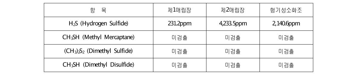 바이오가스 GC-FPD 분석결과