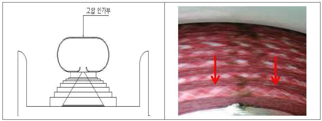 3차 모델의 절연파괴된 권선과 경로