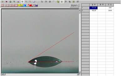코팅전 접촉각 29.8 °