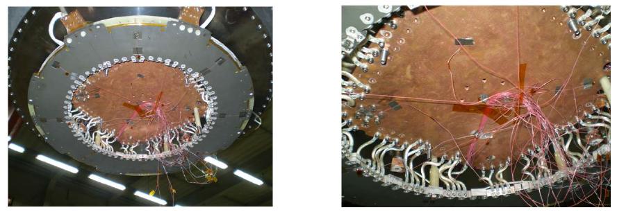 BSCCO 마그넷 및 내부질소조에 thermocouple 설치