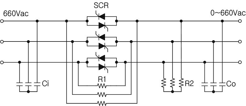 순시전압강하 모의장치의 전력회로