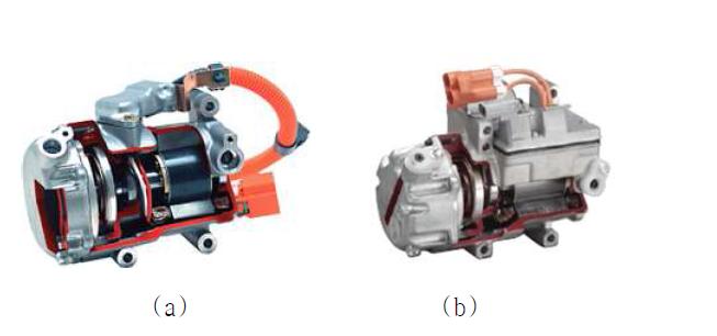 전기자동차용 압축기 덴소 모델: (a) ES-27 및 ES-34.