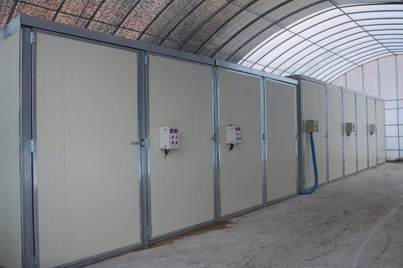 Photo of dry anaerobic digestion chambers.
