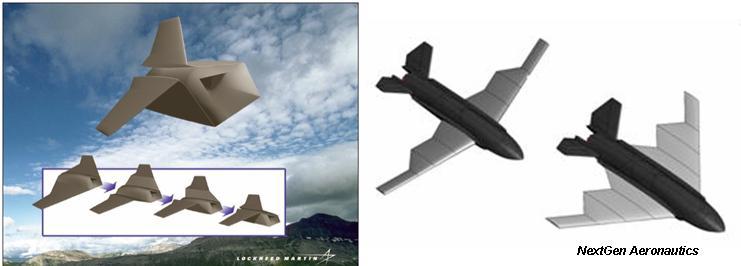 Morphing UAVs of Lockheed Martin and NextGen Aeronautics