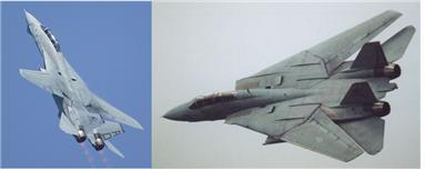 가변익의 F-14 Tomcat