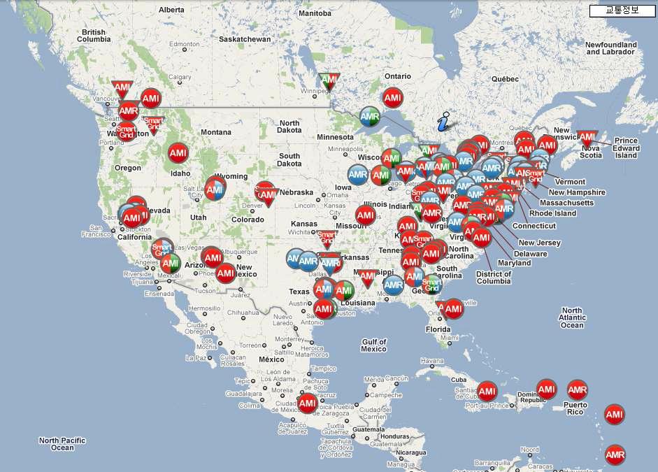 미국의 Smart Metering Projects Map