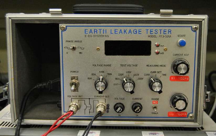 측정에 사용된 Earth Leakage Tester