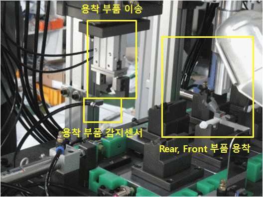 Rear, Front 부품 용착 후 이송 장치