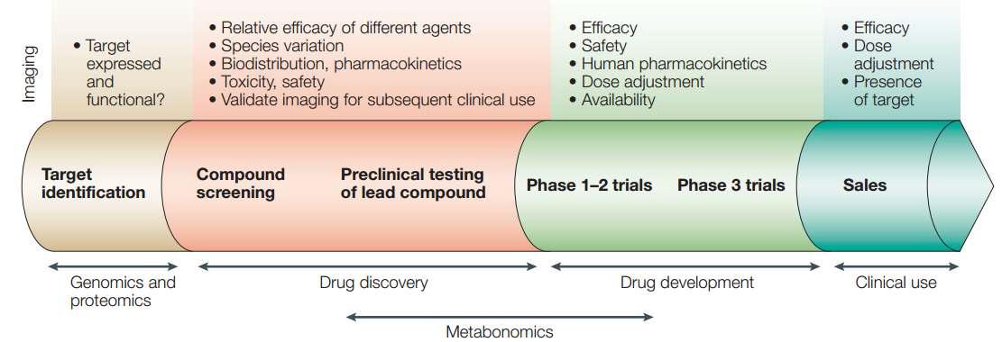 Imaging applications in the drug discovery and development process.