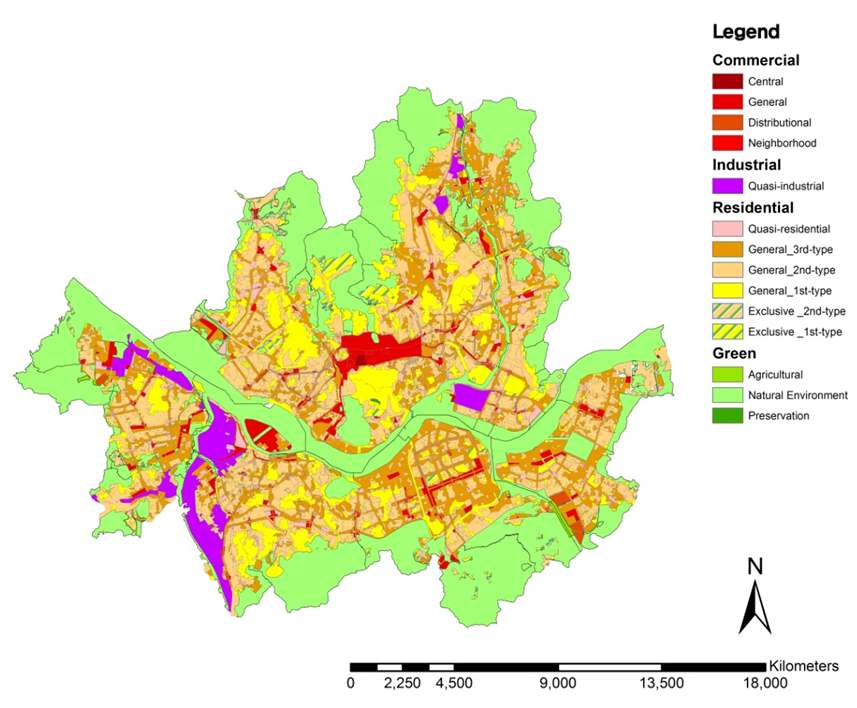 서울시 용도지역 공간적 분포