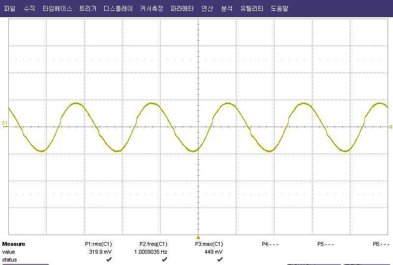 PCGE-F-0.25, 축소모형, 부하 10kΩ 시험 파형