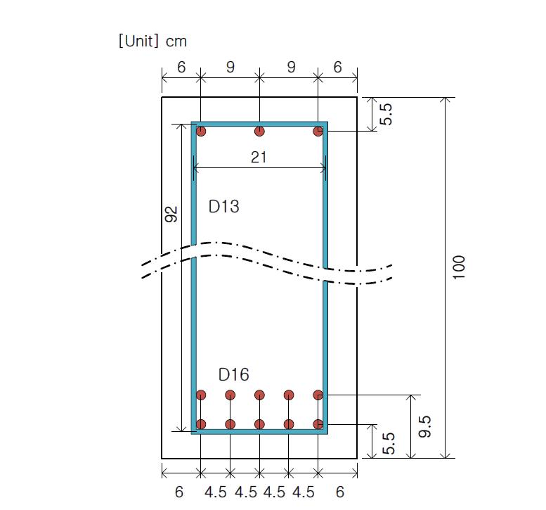 기준 보의 단면도