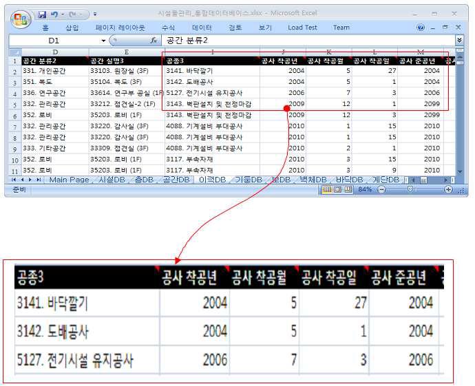 Facility Management Excel Data