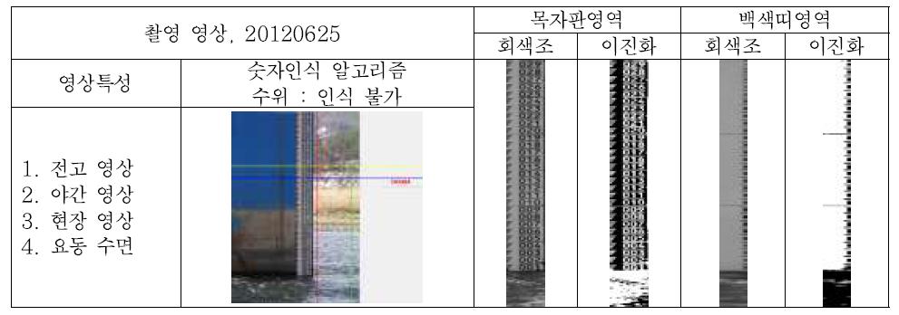 현장 영상에 대한 적용 결과 - 정확