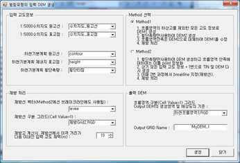 범람모형의 입력 DEM생성