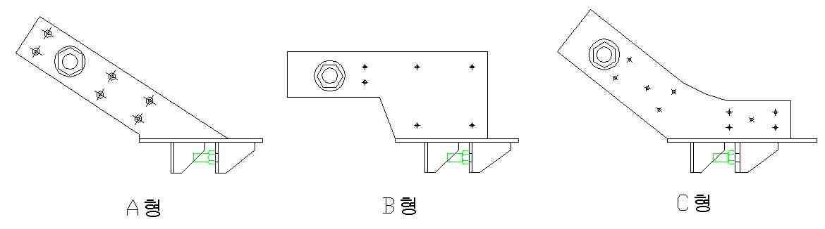 직선배치방식의 정착구 형태