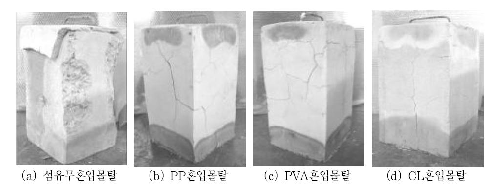 내화시험 후 습식 스프레이 마감 종류 변화에 따른 RC 기둥의 폭렬